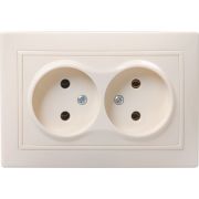 Розетка 2-м СП Кварта 10А IP20 без заземл. без защ. шторок крем. GENERICA ERK23-K33-10-DM