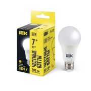 Лампа светодиодная A60 7Вт грушевидная 3000К тепл. бел. E27 630лм 230-240В IEK LLE-A60-7-230-30-E27