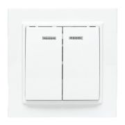 Выключатель 2-кл. СП Минск 10А IP20 с индикатором бел. Basic EKF ERV10-123-10