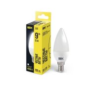 Лампа светодиодная 9Вт C35 свеча 4000К нейтр. бел. E14 230В IEK LLE-C35-9-230-40-E14