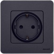 Розетка 1-м СП Inspiria 16А IP20 250В 2P+E защ. шторки немецк. стандарт механизм антрацит IEK 673733