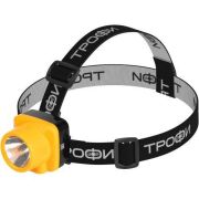 Фонарь аккумуляторный налобный TG1 1LED яркий аккум. 4В 0.5А.ч ЗУ 220В Трофи Б0053033