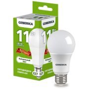 Лампа светодиодная A60 11Вт грушевидная 4000К E27 230В промо GENERICA LL-A60-11-230-40-E27-G