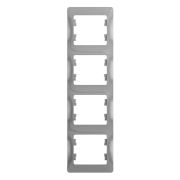 Рамка 4-м Glossa вертикал. алюм. SE GSL000308