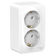 Розетка 2-м ОП Blanca 16А IP20 250В с заземл. защ. шторки бел. SE BLNRA011201